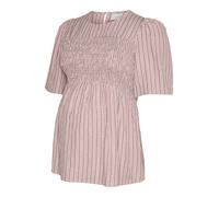Mamalicious Maternity - Top a maniche corte con bustino arricciato rosa a quadretti in coordinato L
