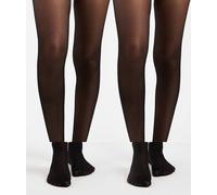 Mamalicious - Confezione da 2 collant premaman 20 denari neri-Nero S-M