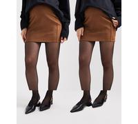 Mamalicious - Confezione da 2 collant prémaman 30 denari neri con supporto per il pancione-Nero M-L