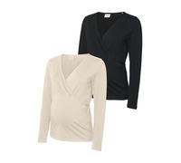 MAMALICIOUS Maglietta 'MLKERRIE' écru / nero Donna - Abbigliamento - Taglie comode - Maglie e top - Maglie e T-shirt MAMALICIOUS XS