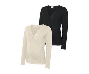 MAMALICIOUS Maglietta 'MLKERRIE' écru / nero Donna - Abbigliamento - Taglie comode - Maglie e top - Maglie e T-shirt MAMALICIOUS M