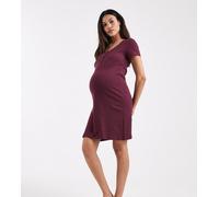 Mamalicious Maternity - Camicia da notte premaman per allattamento bordeaux-Rosso L