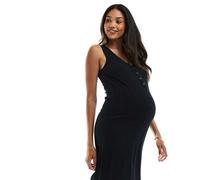 Mamalicious Maternity - Camicia da notte senza maniche nera con funzione per l'allattamento-Nero M