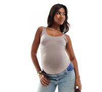 Mamalicious Maternity - Canotta color talpa senza cuciture-Neutro One Size
