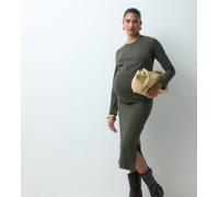 Mamalicious Maternity - Completo con top a maniche lunghe e gonna midi in jersey verde scuro M