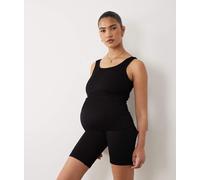 Mamalicious Maternity - Completo nero senza cuciture con top e pantaloncini L-XL