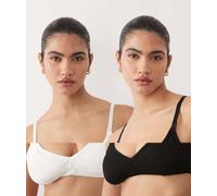Mamalicious Maternity - Confezione da 2 reggiseni per l'allattamento multifunzionali bianco e nero XS
