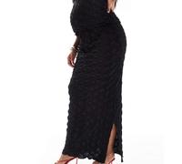 Mamalicious - Maternity - Gonna lunga nera testurizzata 3D in coordinato-Nero XS
