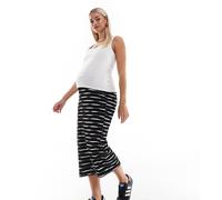 Mamalicious Maternity - Gonna midi in jersey nero mélange XS