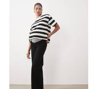 Mamalicious Maternity jeans wide leg neri sopra il pancione-Nero W30 L32