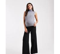 Mamalicious Maternity - Pantaloni eleganti con fondo ampio neri e grigi gessati-Nero 2XL