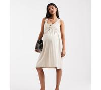 Mamalicious Maternity - Prendisole corto color crema con bottoni a 2 funzioni per l'allattamento-Bianco S