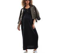 Mamalicious Maternity - Prendisole lungo nero con bottoni a 2 funzioni per l'allattamento L