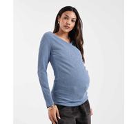 Mamalicious Maternity - Top a portafoglio per l'allattamento in jersey testurizzato blu tenue S