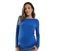 Mamalicious Maternity - Top blu testurizzato in jersey con scollo a barchetta 2XL