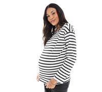 Mamalicious Maternity - Top in jersey a maniche lunghe in piqué a righe monocromatiche-Multicolore XS