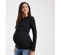 Mamalicious Maternity - Top in jersey a maniche lunghe nero con funzione per l'allattamento S