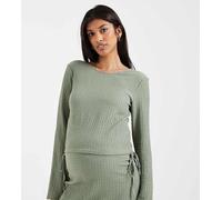 Mamalicious Maternity - Top in jersey testurizzato verde con maniche scampanate in coordinato M