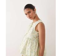 Mamalicious Maternity - Top senza maniche con peplo giallo a fiorellini in coordinato-Bianco M