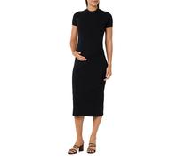 MAMALICIOUS Mleva S/S Jrs Midi-Abito a Collo Alto, Modello Noos Vestito, Nero, M Donna