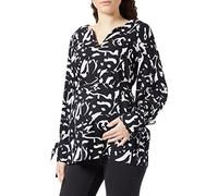 MAMALICIOUS Mlserena L/S Woven Top N A. Camicia da Donna, Multicolore (Black AOP: AOP Black with Snow White)