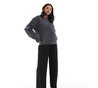 Mamalicious - Pantaloni con fondo ampio in jersey neri allacciati in vita-Nero L