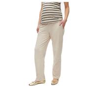 Mamalicious Maternity - Pantaloni a fondo ampio color crema leggeri estivi con fascia sotto il pancione-Bianco M