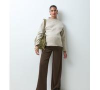 Mamalicious premaman pantaloni in jersey a gamba larga sopra la pancia marrone scuro 2XL