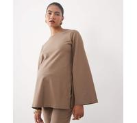 Mamalicious top coordinato premaman con maniche svasate in marrone chiaro L