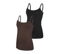 Mamalicious Kerrie Maternity Sleeveless T-shirt Marrone,Nero S Donna