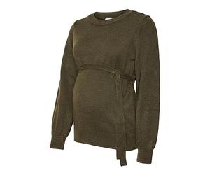 MAMALICIOUS Vasca da Bagno da Donna L/S Knit Top A. Noos, Foglia di Vite, XL