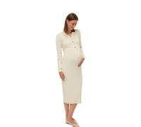 Mamalicious Newsiv Lia Maternity Long Sleeve Midi Dress Beige M Donna