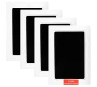 Mamamax 4pcs Impronta Piedi e Mani Bambino XL Touch Tamponi Baby Kit Impronta Bambino Inchiostro per Neonati Doccia Regalo Bebe Souvenir Nascita Zampe di Cane Gatto (Nero, 15x11x1,5 cm)