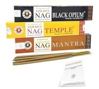 Golden Nag Incensi - Set 3 Confezioni x 15 gr - Incenso Bastoncini Naturali per Meditazione, Yoga, Rilassamento e Purificazione Casa (Set Misticismo Avvolgente)