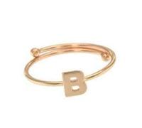 Maman et Sophie Anello Lettering an000B argento placato rosa iniziale lettera regolabile