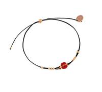 Maman et sophie bracciale coccinella bfcoc argento placato rosa pietre nere