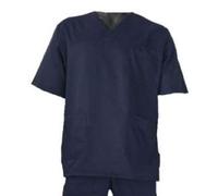 Mama's Casacca sanitaria Su Misura personalizzata Uomo Donna No Stiro con taschino lato cuore ricamato incluso. (S-46, Blu scuro)