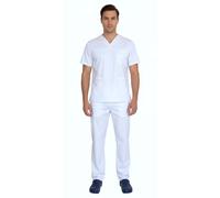 Mama's Divisa sanitaria donna, uomo Rssa su Misura Personalizzata No Stiro con Taschino Lato Cuore Ricamato Incluso, Pantalone con 2 Tasche Laterali e 1 Tasca Gamba DX (Bordino giallo, 46)