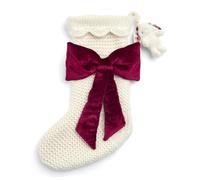 Mamas & Papas My First Christmas 2025 - Calza grande con fiocco in velluto, colore: panna