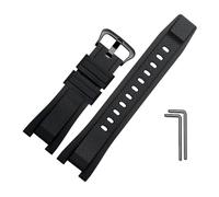 MAMA'S PEARL Cinturino Di Ricambio In Gomma Morbida For Casio, Adatto For G-SHOCK GST-B100/S300/410/210/W110/W100/S110/S100, Cinturino In Silicone Da Uomo, 26 * 14 Mm(Black-black A)