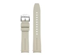 MAMA'S PEARL Cinturino For Orologio Con Estremità Curva Da 20 Mm, Adatto For Omega X, Adatto For Swatch, Fit For MoonSwatch Planet, Adatto For Seamaster 300, Rolex, Cinturino In Gomma.(Beige)
