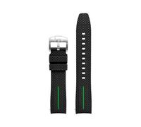 MAMA'S PEARL Cinturino For Orologio Con Estremità Curva Da 20 Mm, Adatto For Omega X, Adatto For Swatch, Fit For MoonSwatch Planet, Adatto For Seamaster 300, Rolex, Cinturino In Gomma.(Black-green)