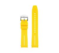 MAMA'S PEARL Cinturino For Orologio Con Estremità Curva Da 20 Mm, Adatto For Omega X, Adatto For Swatch, Fit For MoonSwatch Planet, Adatto For Seamaster 300, Rolex, Cinturino In Gomma.(Yellow-white)