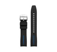 MAMA'S PEARL Cinturino For Orologio Con Estremità Curva Da 20 Mm, Adatto For Omega X, Adatto For Swatch, Fit For MoonSwatch Planet, Adatto For Seamaster 300, Rolex, Cinturino In Gomma.(Black-blue)