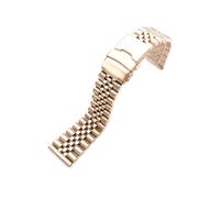 MAMA'S PEARL Cinturino In Acciaio Da 20 Mm E 22 Mm, Cinturino Universale Di Ricambio In Metallo, Adatto For Seiko Watch Band, Fit For Samsung Galaxy Watch 3.(Rose Gold,22mm)