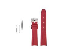 MAMA'S PEARL Cinturino In Gomma For Rolex, Adatto For Omega X, Adatto For Swatch, Adatto For Joint-Moon, Cinturino For Orologio Sportivo Impermeabile Da 20 Mm Con Estremità Curva.(Red SR buckle)