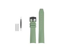 MAMA'S PEARL Cinturino In Gomma For Rolex, Adatto For Omega X, Adatto For Swatch, Adatto For Joint-Moon, Cinturino For Orologio Sportivo Impermeabile Da 20 Mm Con Estremità Curva.(Green BK buckle)