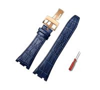 MAMA'S PEARL Cinturino In Pelle For Orologio Adatto For AP Fit For Audemars 15400 15703 Adatto For Royal Fit For Oak Offshore Series Cinturino For Orologio Da Uomo 26 Mm Nero Marrone(Blue-rosegold)