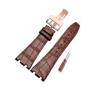MAMA'S PEARL Cinturino In Pelle For Orologio Adatto For AP Fit For Audemars 15400 15703 Adatto For Royal Fit For Oak Offshore Series Cinturino For Orologio Da Uomo 26 Mm Nero Marrone(Brown-rosegold)