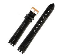 MAMA'S PEARL Cinturino In Pelle For Orologio Da Donna, Piccolo Braccialetto Da 12 Mm, Adatto For La Serie For Swatch LP131 LW143 YSS317G LK292G YSS306 LM141, Accessori For Cinturini((A)black-rosegold)